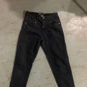 Black washed high wasted skinny jeans